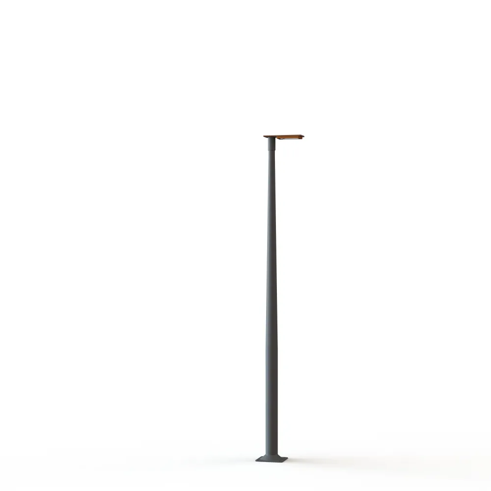 Lampadaire Hector N°2 LED sym 26W 3000K Orangé pur 014 support Gris noir 107 182313014