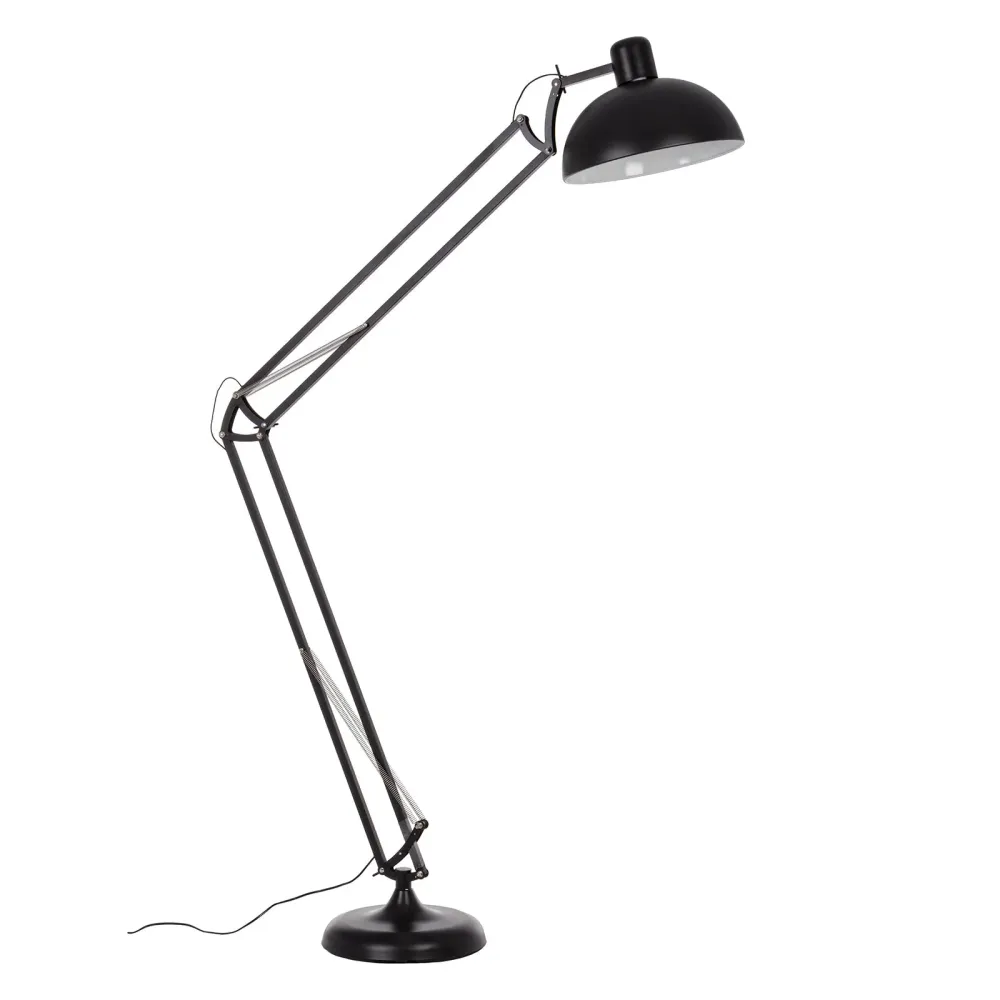 Lampadaire de style rétro, h 230 cm avec abat-jour noir pour usage intérieur
