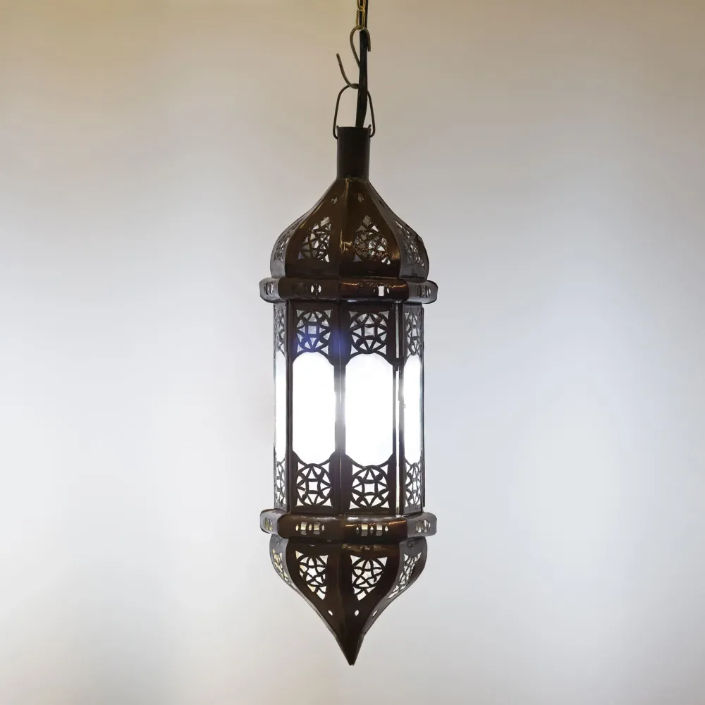 Lampe arabe allongée en verre transparent A18B 45x14