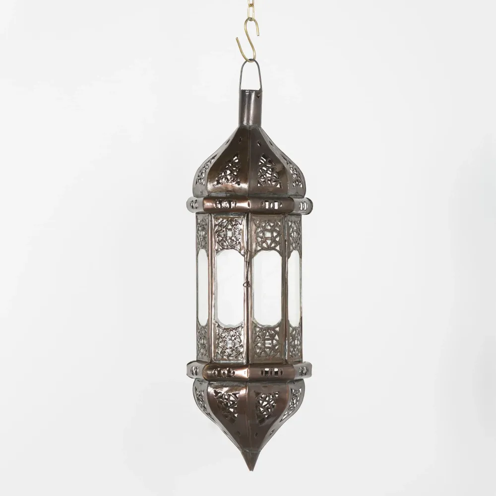 Lampe arabe allongée en verre transparent A18B 45x14