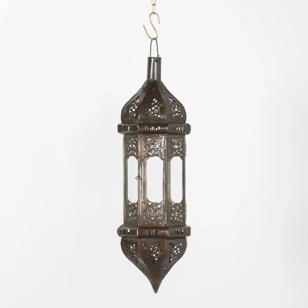 Lampe arabe allongée en verre transparent A18B 45x14