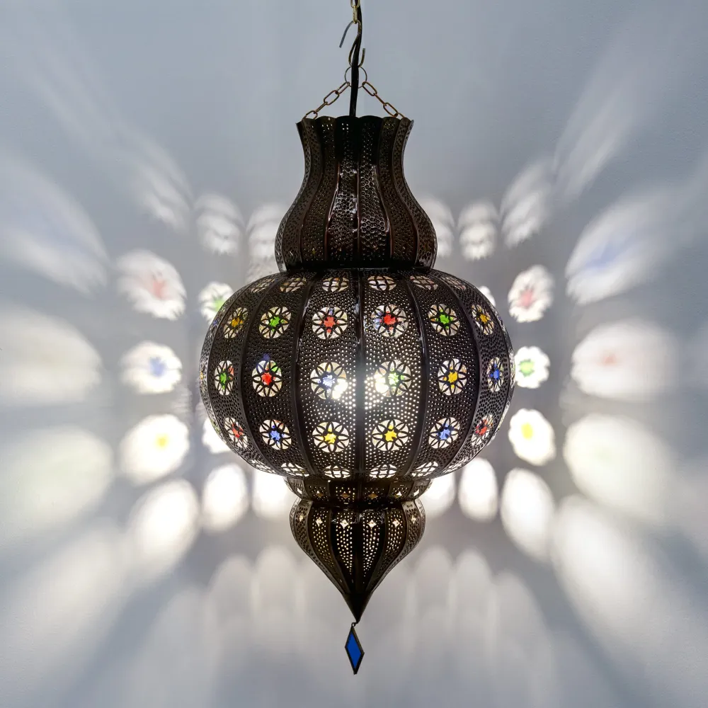 Lampe Arabe en Fer Forgé Ajouré D1 59x34