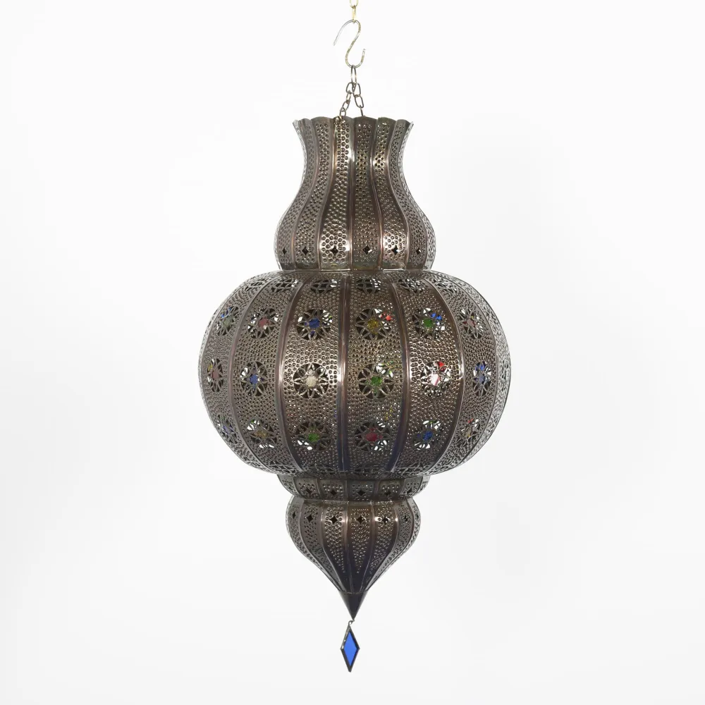 Lampe Arabe en Fer Forgé Ajouré D1 59x34