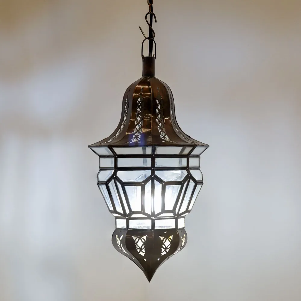Lampe Arabe en Verre et Forge F8 42x21