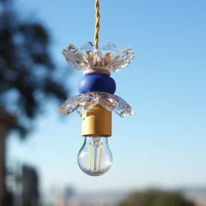 Lampe baladeuse Farandole – Verre & Bleu majorelle et lilas