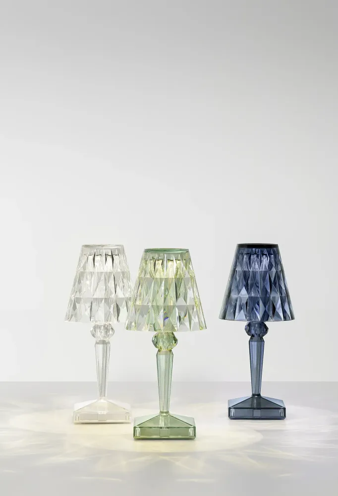Lampe BATTERY New Colors Orange Vert sans fil Led - Kartell