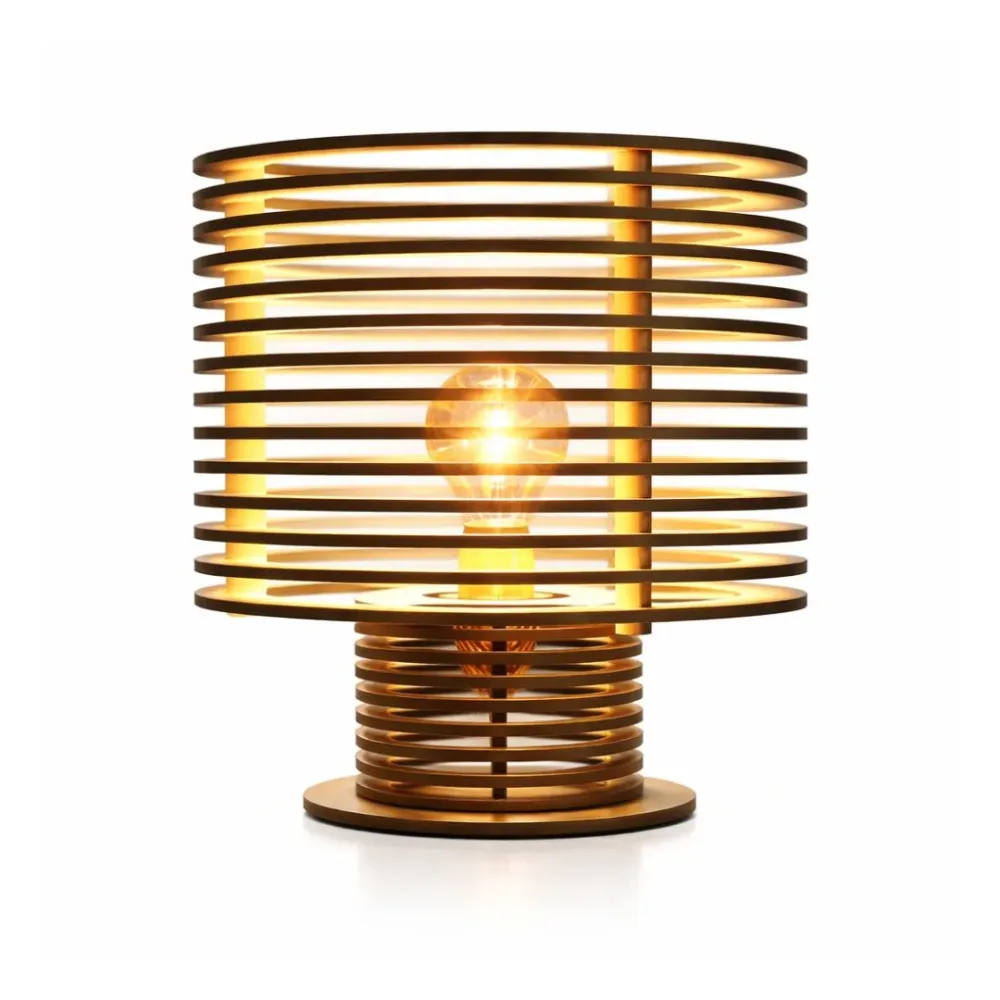 Lampe En Bois Cylindrique