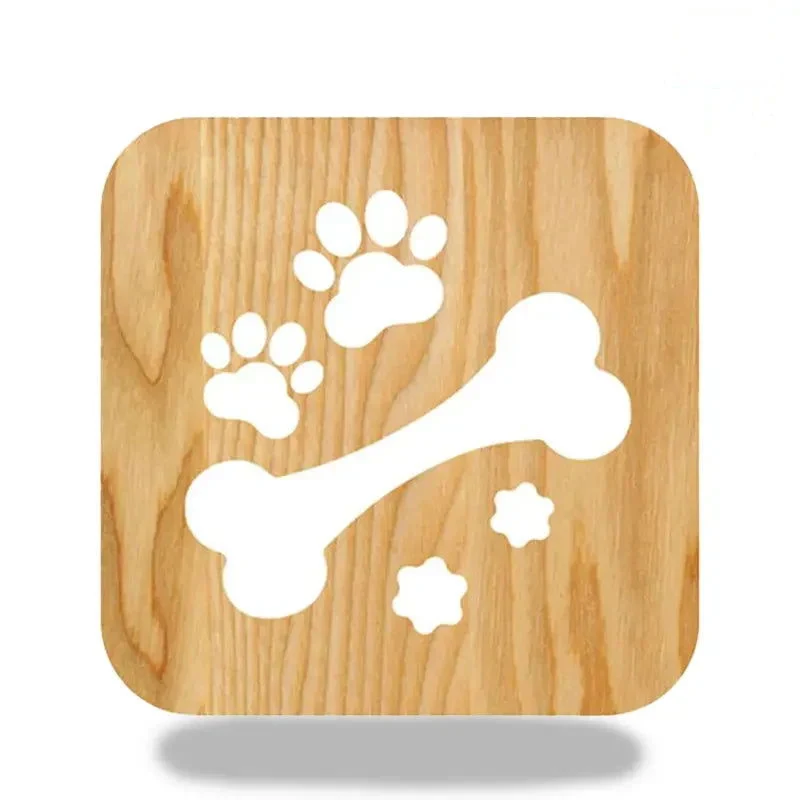 Lampe de Chevet Bois Veilleuse Os de Chien