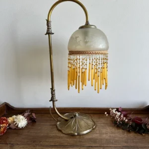Lampe de chevet style Art Nouveau Charleston pied nénuphar