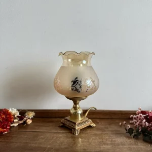 Lampe de chevet tulipe en verre givré