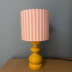 Lampe Cré CHACH rayures roses pied jaune