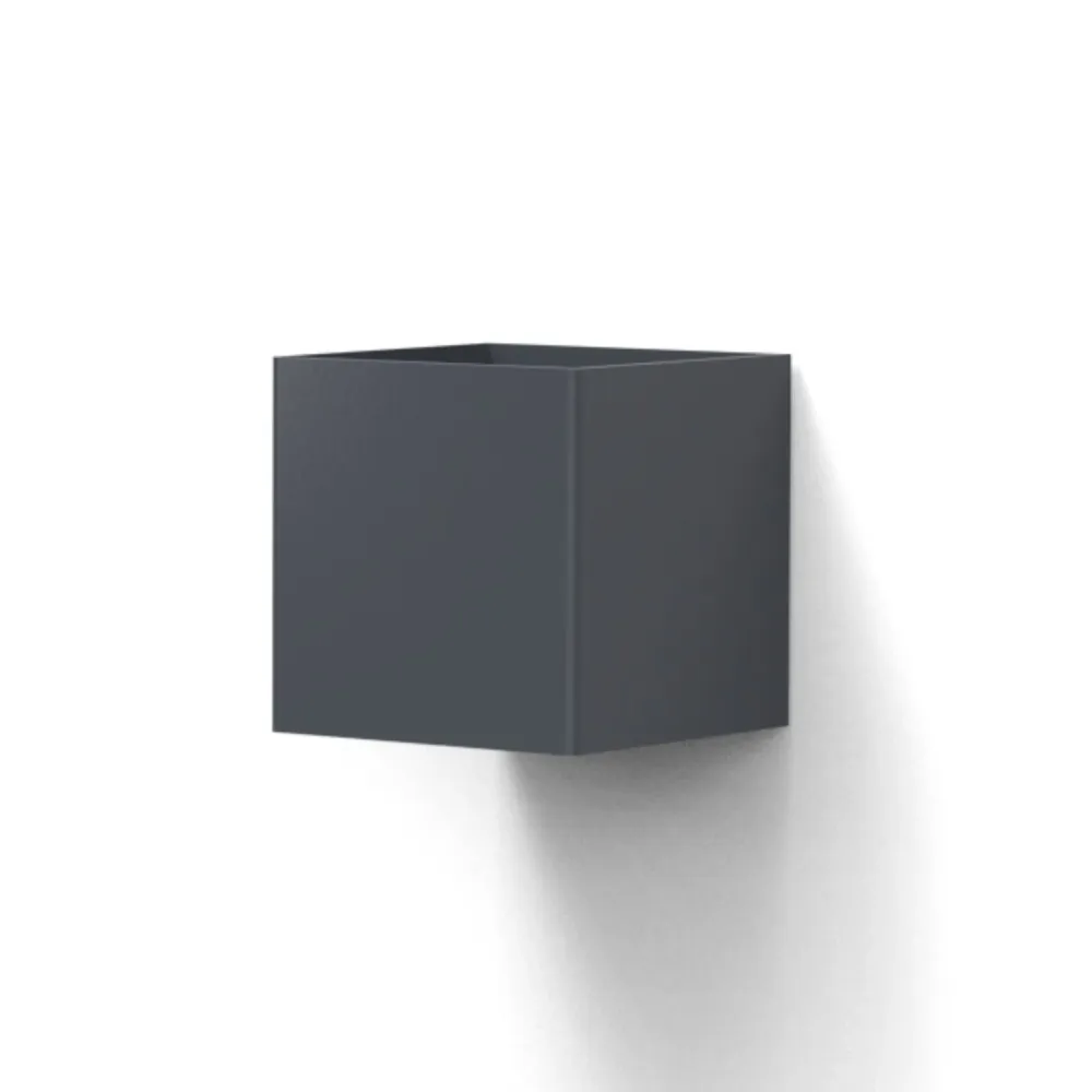 Lampe cube en aluminium gris 10 x 10 x 10 cm (L x l x H)
