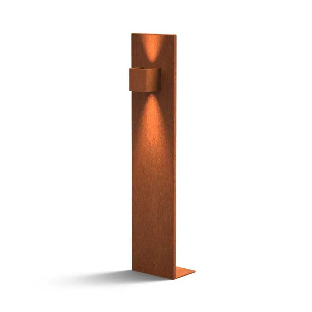 Lampe d'extérieur sur pied en acier Corten Cuber 2x25x110cm (LxPxH)