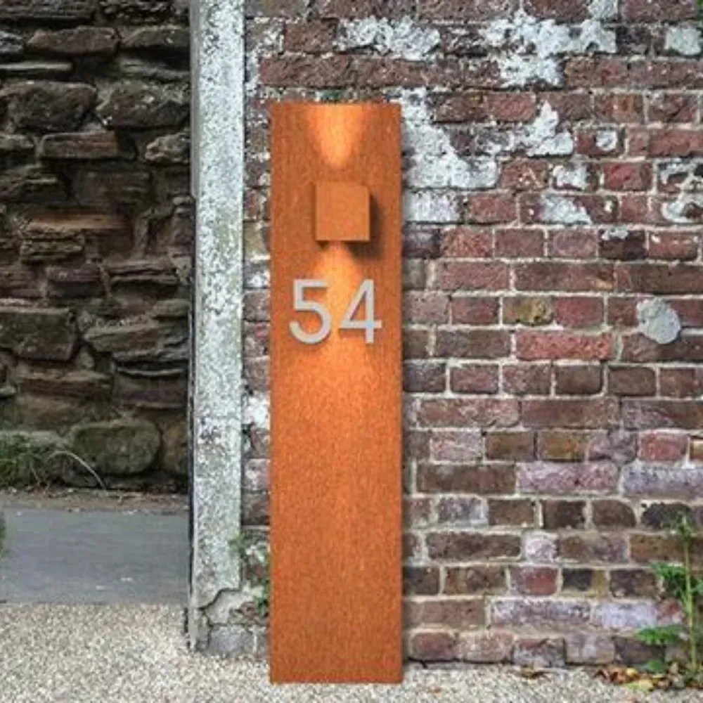 Lampe d'extérieur sur pied en acier Corten Cuber 2x25x110cm (LxPxH)