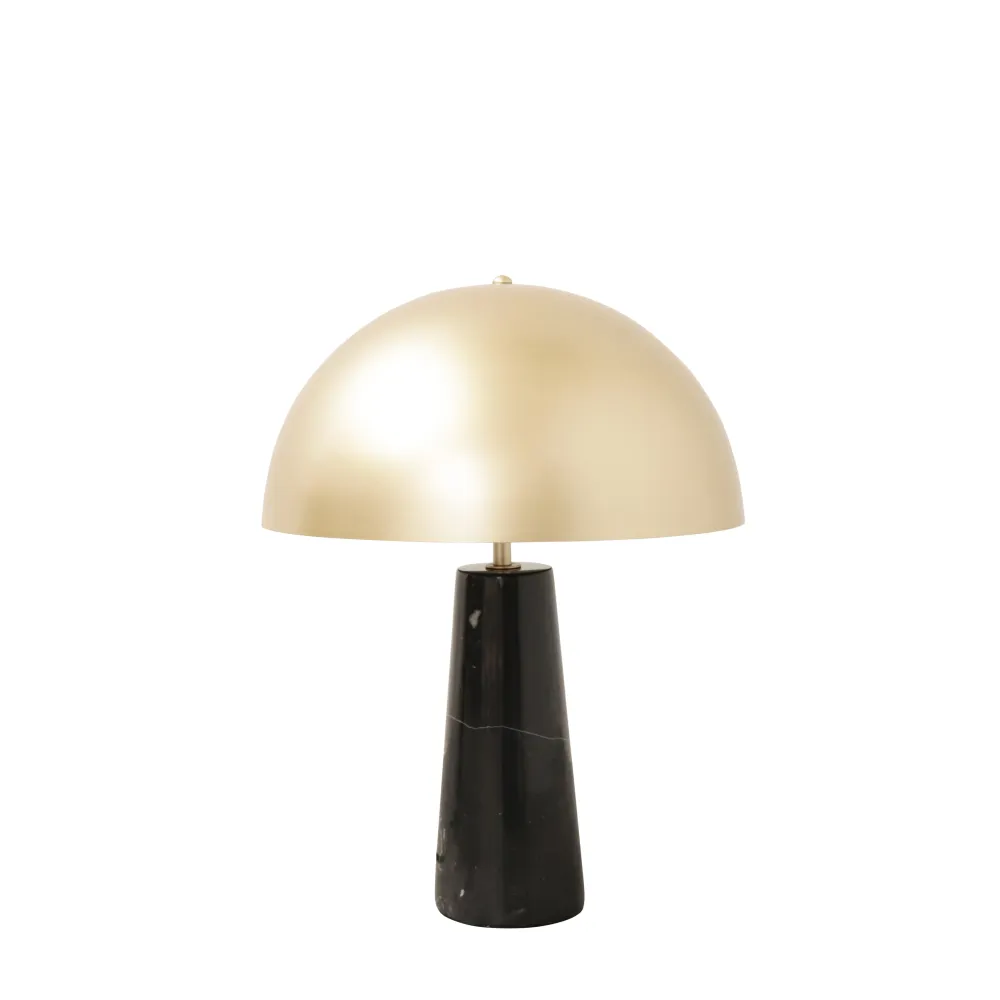 Lampe dorée avec socle en marbre - Merit - Or/Marbre noir