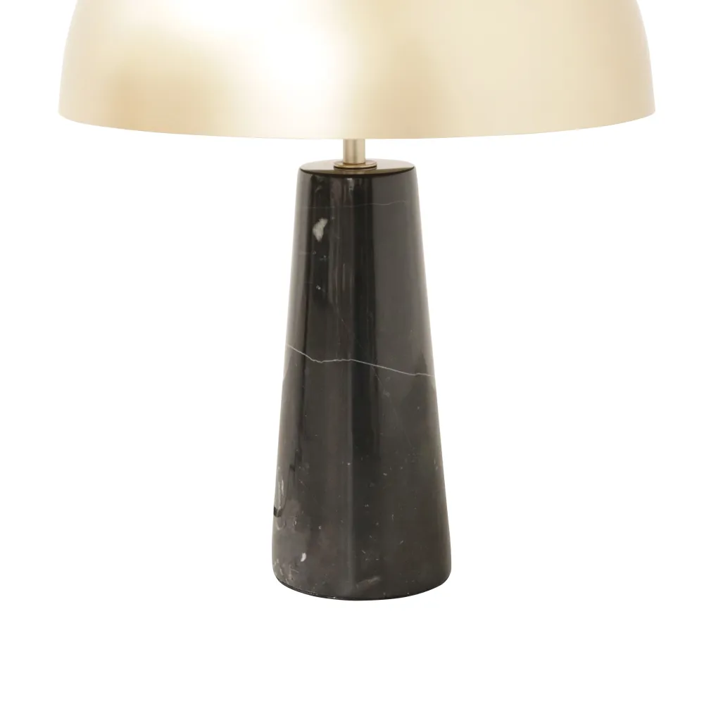 Lampe dorée avec socle en marbre - Merit - Or/Marbre noir