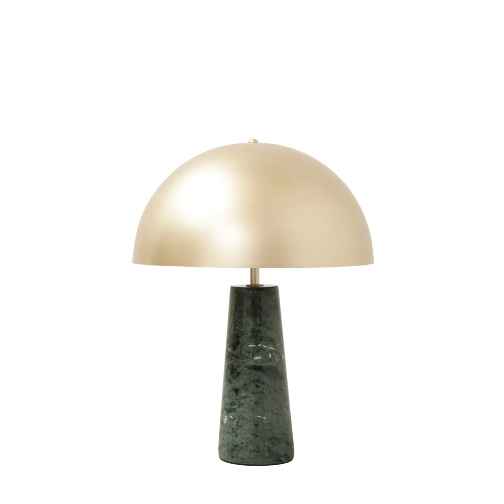 Lampe Dorée à Base en Marbre - Merit - Marbre Vert/Or
