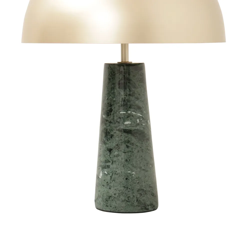 Lampe Dorée à Base en Marbre - Merit - Marbre Vert/Or