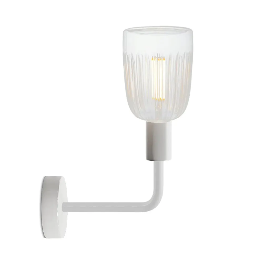 Lampe Fermaluce Elle en métal avec ampoule Crystal - Blanc mat