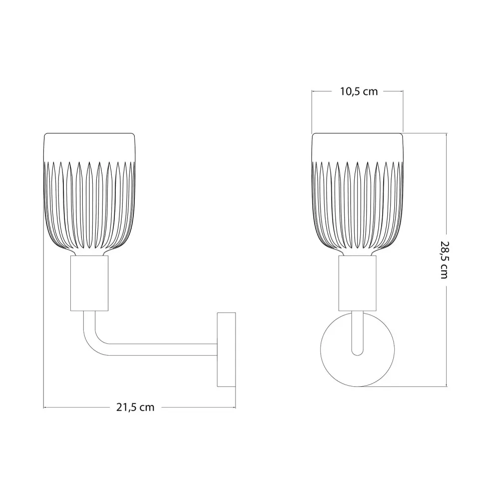 Lampe Fermaluce Elle en métal avec ampoule Crystal - Blanc mat