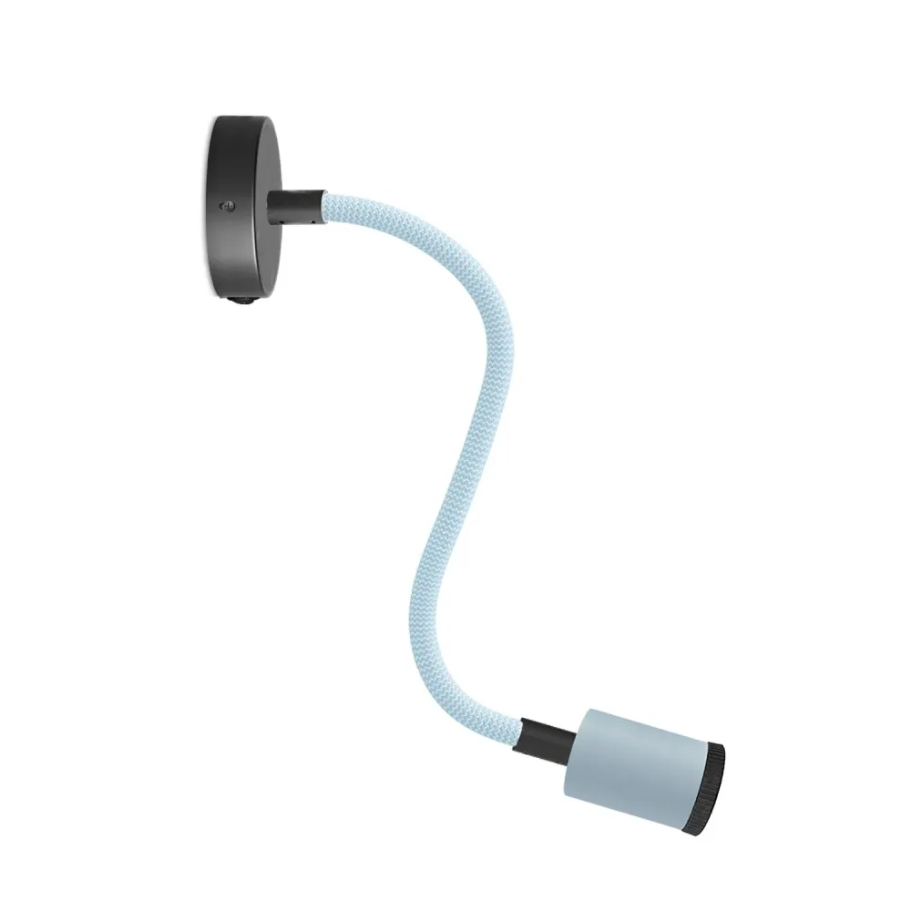 Lampe Fermaluce Flex 30 Pastel avec mini pavillon avec interrupteur et mini spot GU1d0 - Bleu bleuet