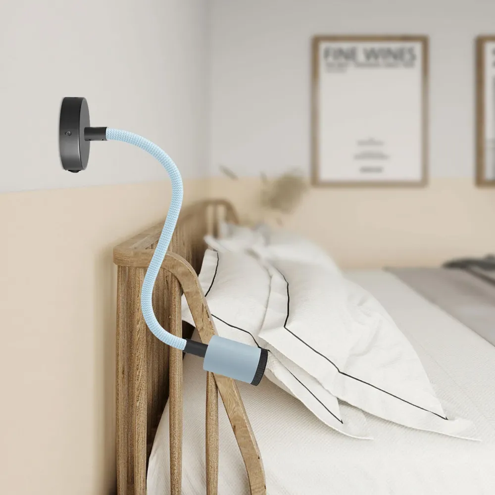 Lampe Fermaluce Flex 30 Pastel avec mini pavillon avec interrupteur et mini spot GU1d0 - Bleu bleuet