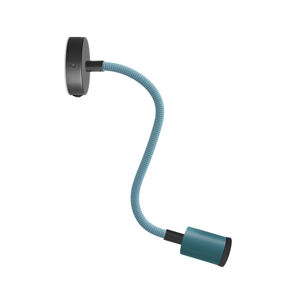 Lampe Fermaluce Flex 30 Pastel avec mini pavillon avec interrupteur et mini spot GU1d0 - Pétrole
