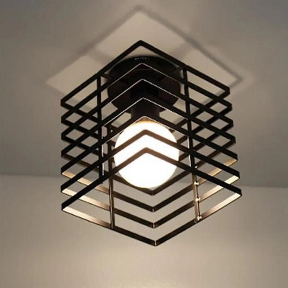 TD® Lampe industriel en forme de diamant bureau chambre lecture plafond créative en fer forgé restaurant allée magasin caf...