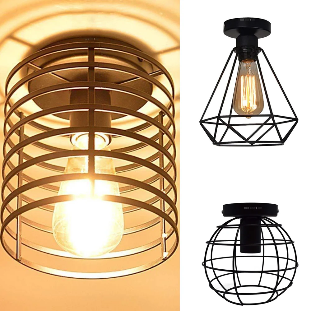 TD® Lampe industriel en forme de diamant bureau chambre lecture plafond créative en fer forgé restaurant allée magasin caf...