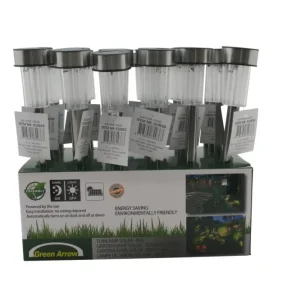 Lampe de jardin solaire 31 cm en acier inox