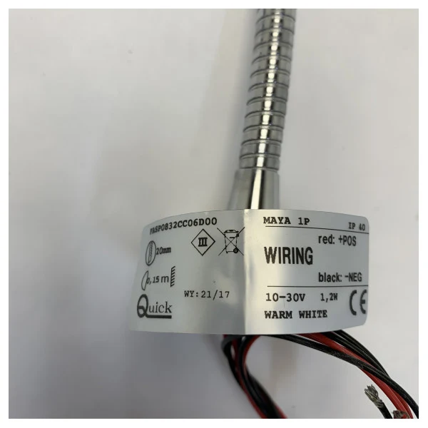 Lampe de lecture LED Chrome Quick Maya 1P réglable 12/24V