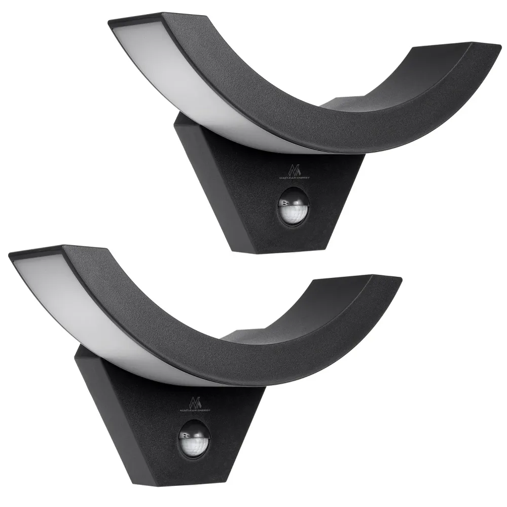 Lampe LED avec détecteur de mouvement Maclean, détecteur de mouvement infrarouge, couleur noire, 10 W, IP54, 800 lm, MCE29...