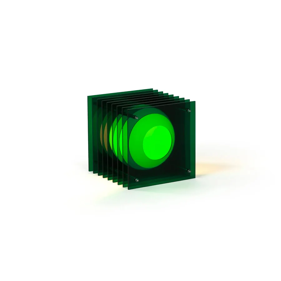 Lampe Lop Petit carré en acrylique vert