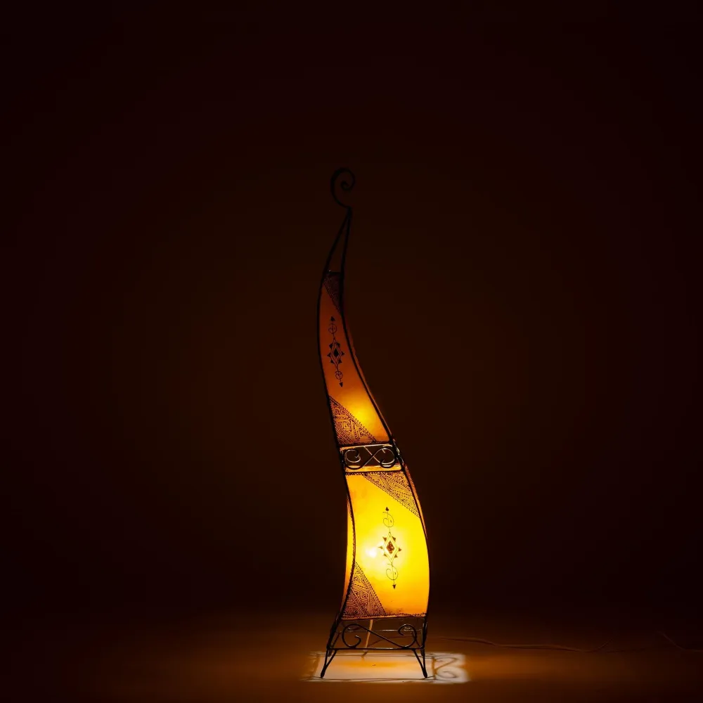 Lampe marocaine au henné 120cm orange