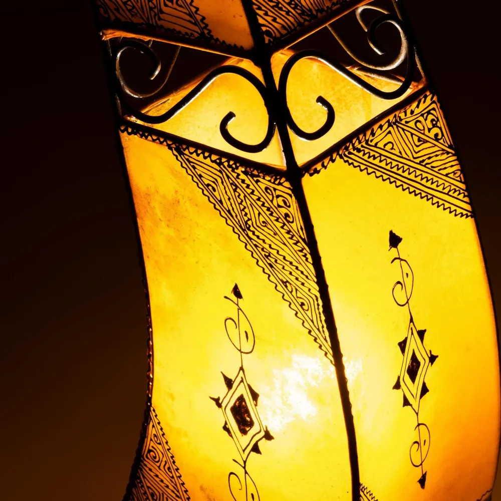 Lampe marocaine au henné 120cm orange