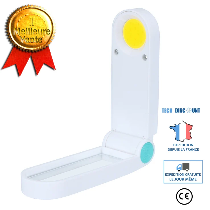 TD® Lampe de miroir rechargeable USB pliable pour petit livre à LED