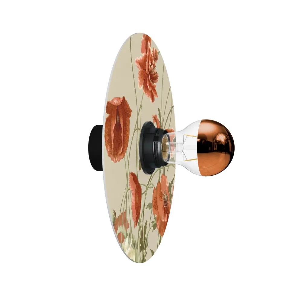 Lampe murale ou plafonnier avec abat-jour à motifs floraux 'Blossom Haven' Botanique Pavot - Étanche IP44