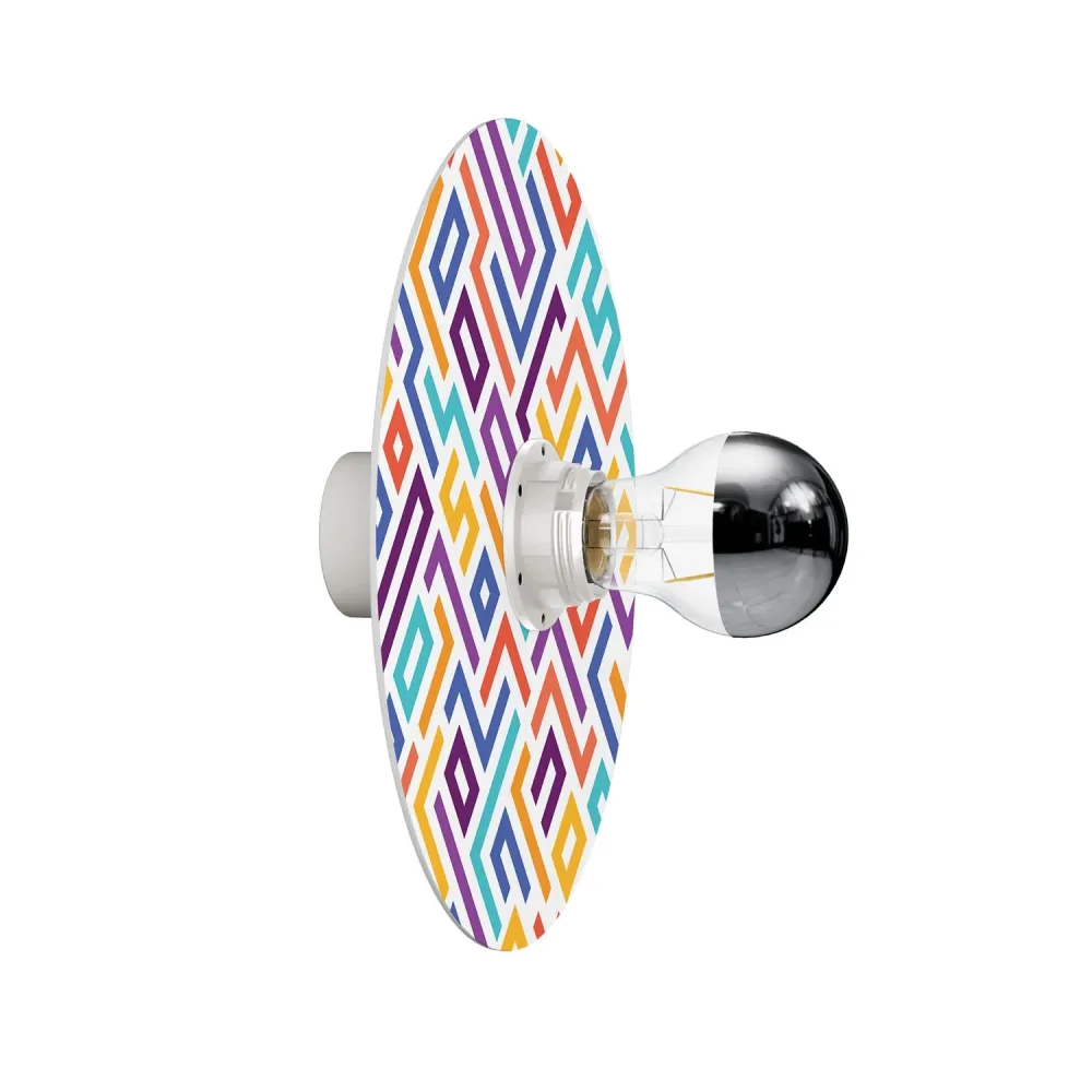 Lampe murale ou plafonnier avec abat-jour à motifs géométriques 'Kaleidoscope' Géométrie 2 - Étanche IP44