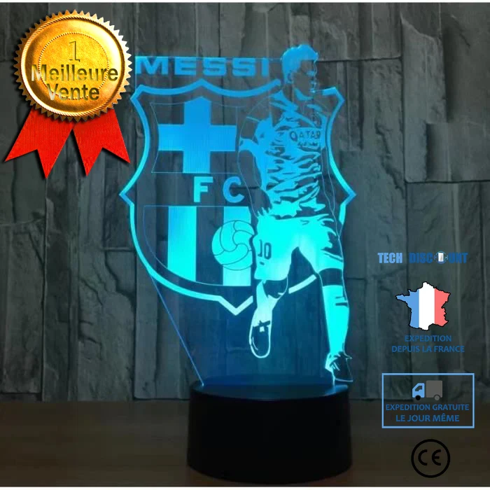 TD® Lampe optique poser décoratif tactile 7 couleurs illusion optique - modèle Messi - faible consommation câble USB 3 pil...
