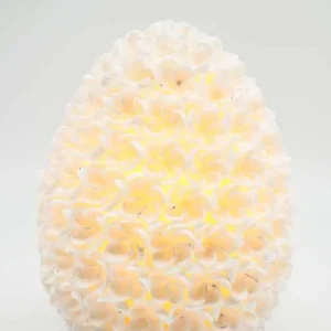 Lampe ovale en coquillage blanc, 20 cm