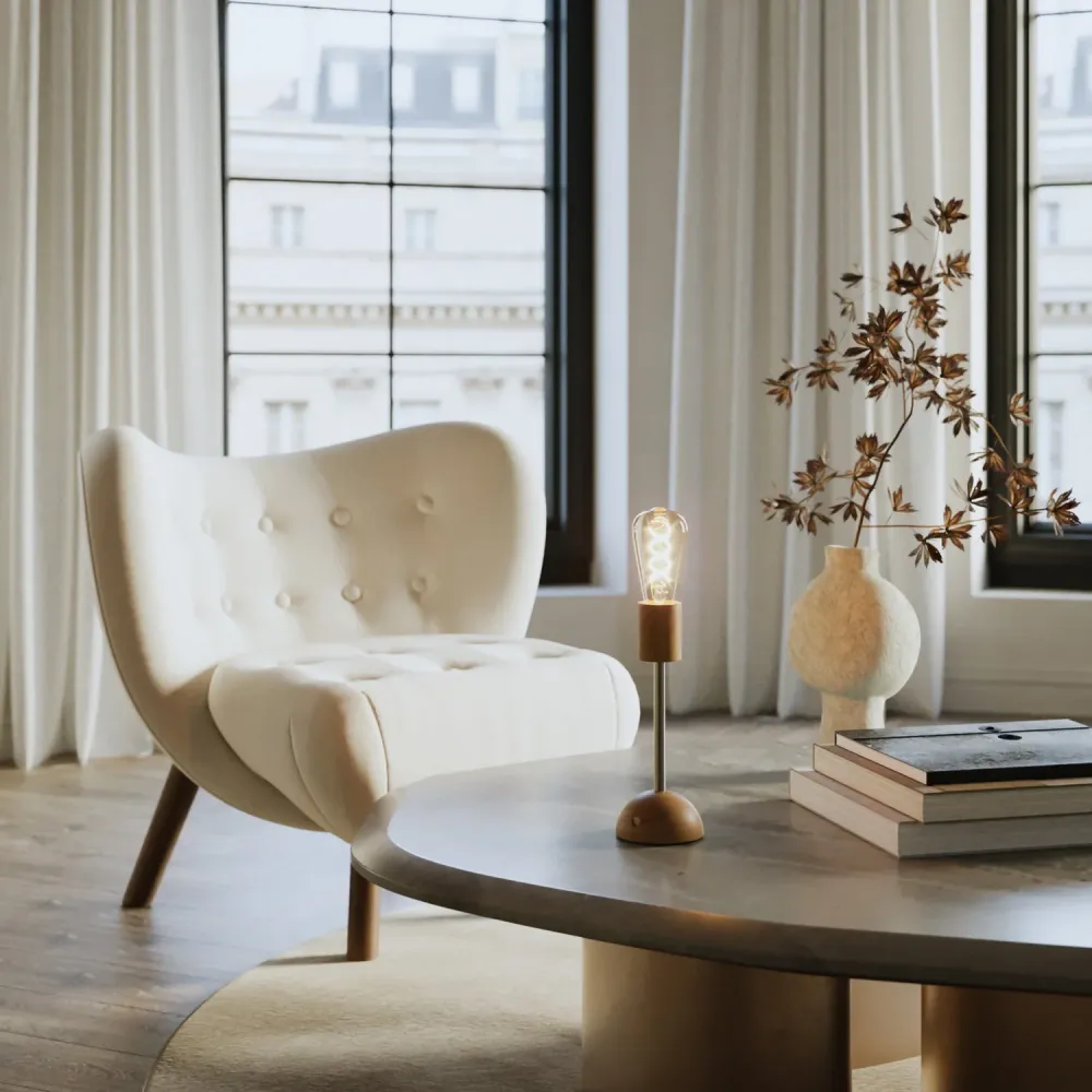 Lampe portable et rechargeable Cabless02 avec ampoule Edison dorée - Neutre