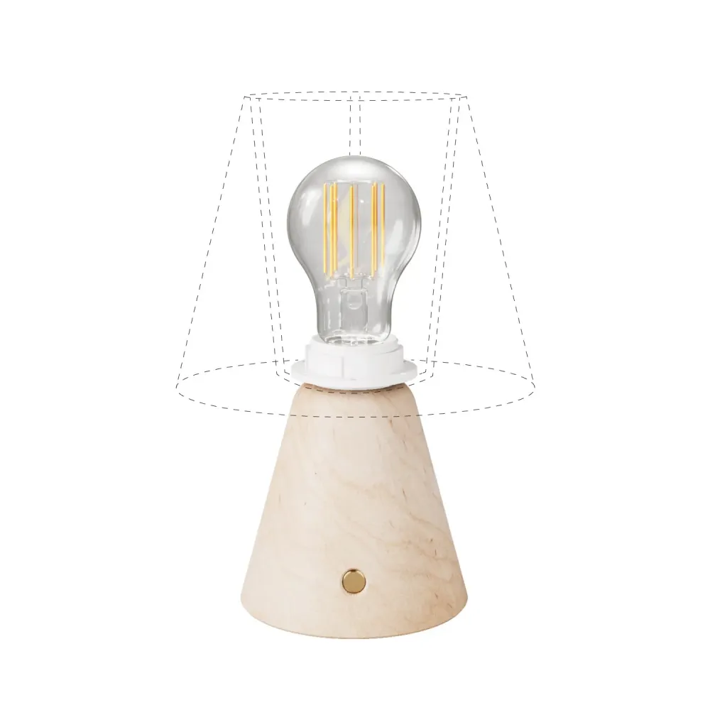 Lampe portable rechargeable Cabless11 avec ampoule goutte et prédisposition pour abat-jour - Neutre