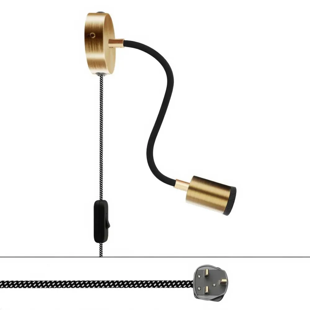 Lampe Spostaluce Flex 30 orientable avec spot GU1d0 et fiche UK - Bronze satiné