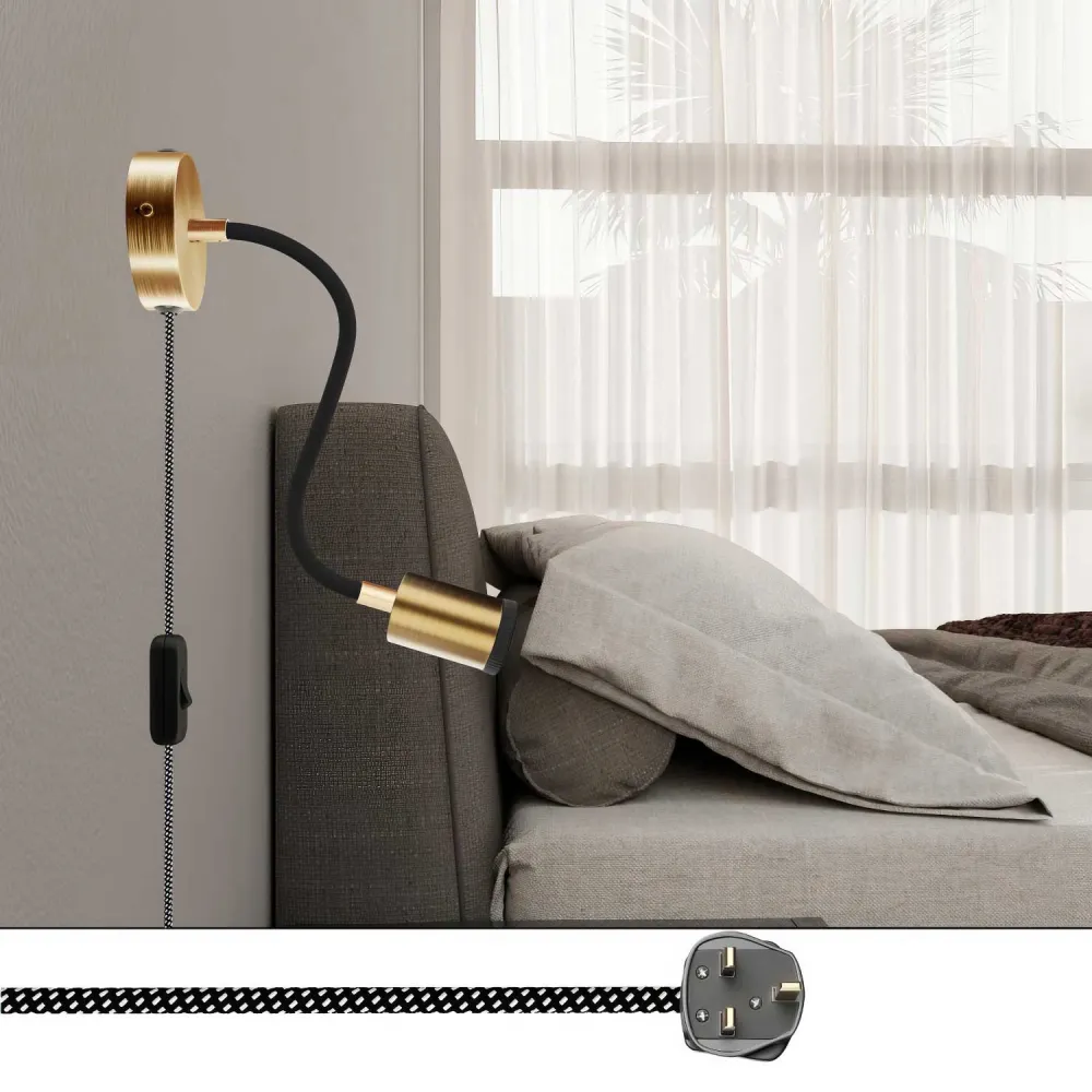 Lampe Spostaluce Flex 30 orientable avec spot GU1d0 et fiche UK - Bronze satiné