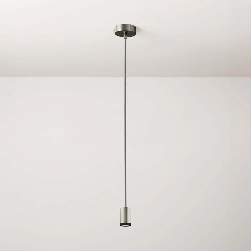 Lampe spot suspendue simple Mini Spotlight GU1d0 - Titane satiné
