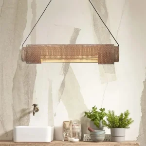 Lampe Suspendue "Bhoutan Cylindre 85cm, Nat."