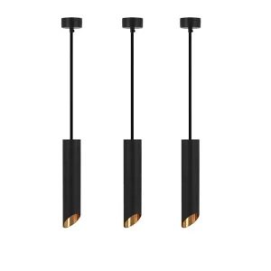 Lampe suspendue | 3 | Noir avec de l'or à la LED