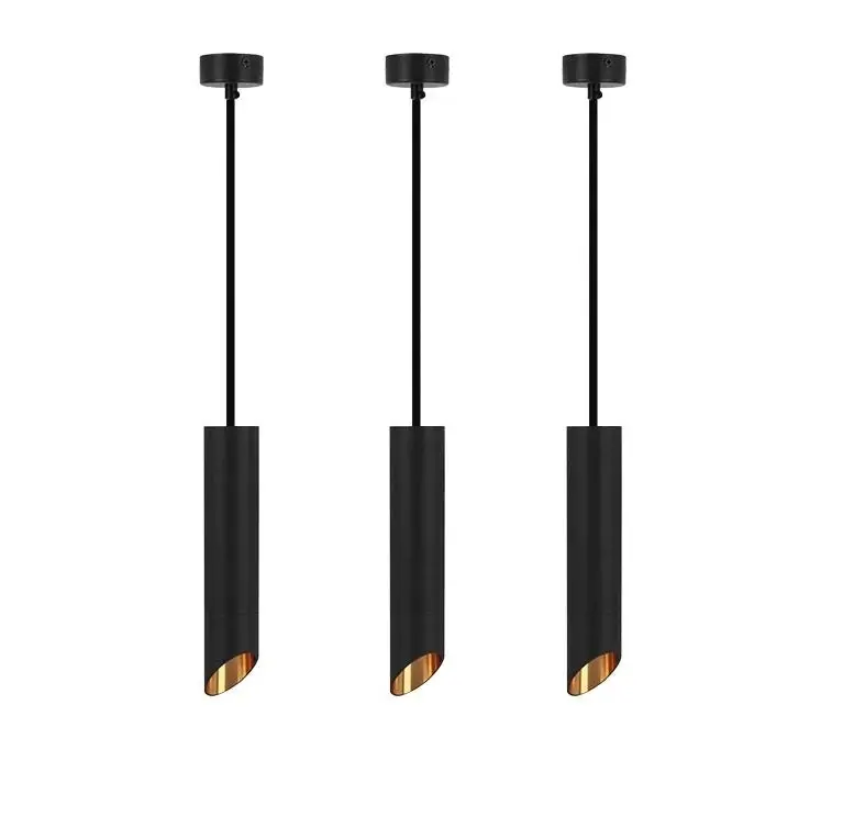 Lampe suspendue | 3 | Noir avec de l'or à la LED