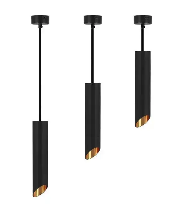 Lampe suspendue | 3 | Noir avec de l'or à la LED