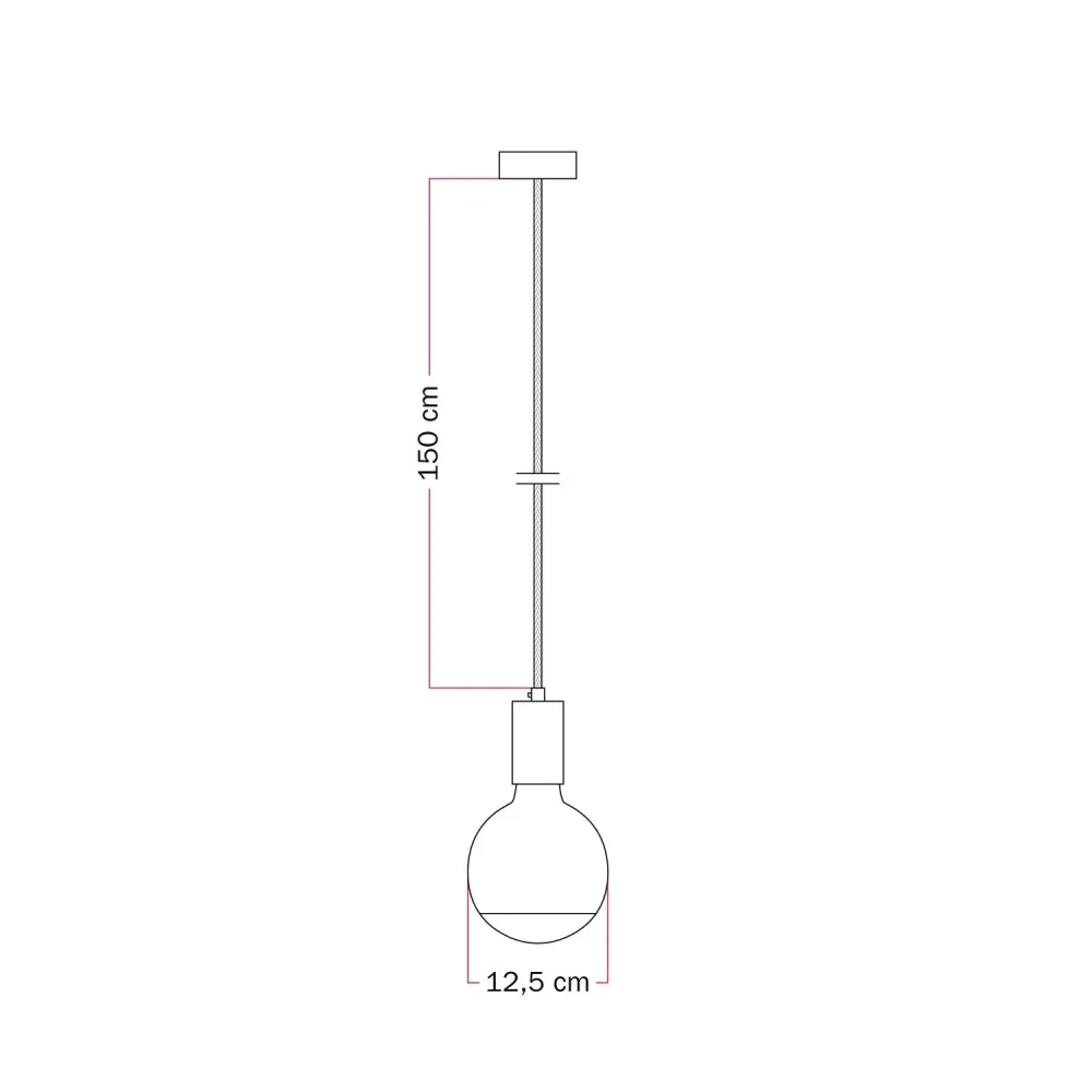 Lampe à suspension Filotto Metallico avec Ampoule Lucia - Noir